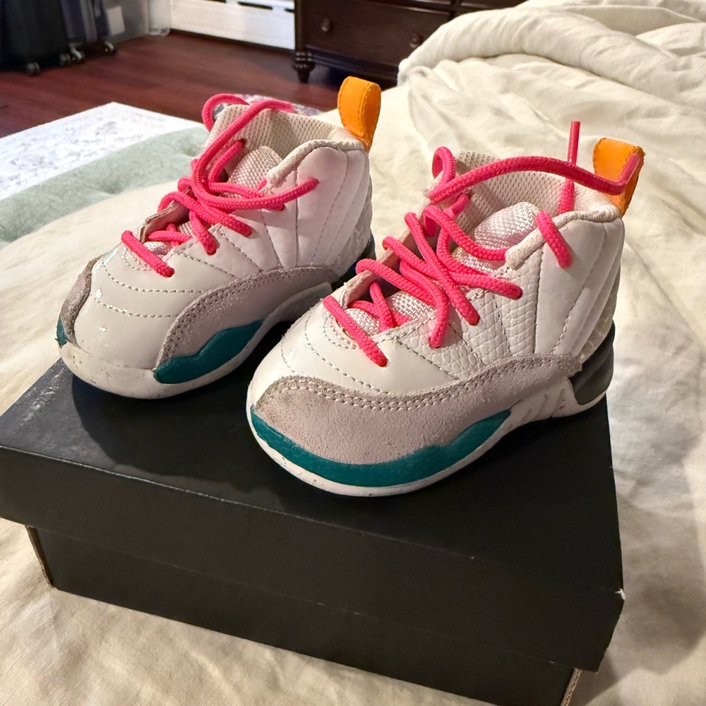 Jordan Kids Shoes with Pink and Orange Accents